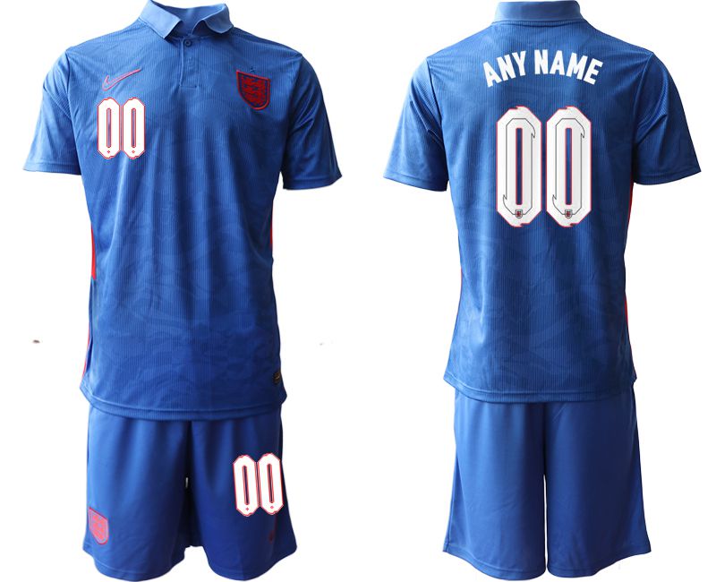 Men 2020-2021 European Cup England away blue customized Nike Soccer Jersey->->Custom Jersey